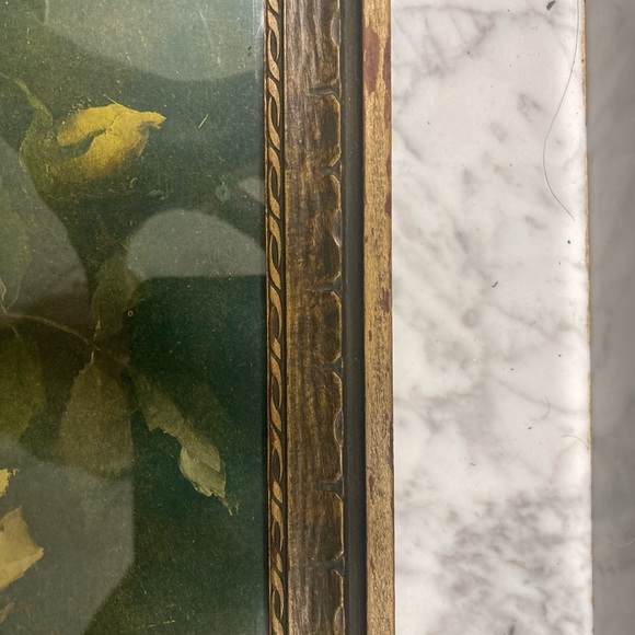 Vintage yellow rose print in wood frame - Picture 8 of 11